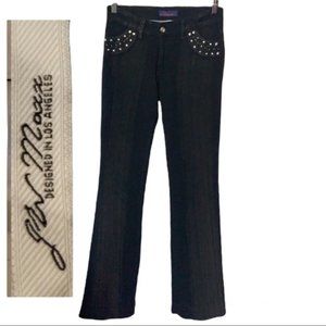 J.W. Maxx Black Embellished Flare/Wild Leg Jeggings Size L